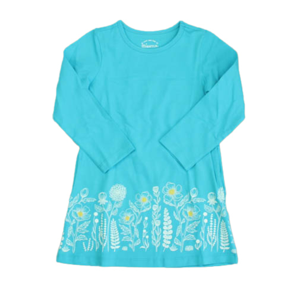 Mightly Girls Turquoise Floral Dress size: 4T